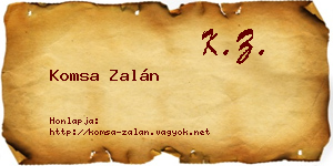 Komsa Zalán névjegykártya