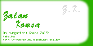 zalan komsa business card